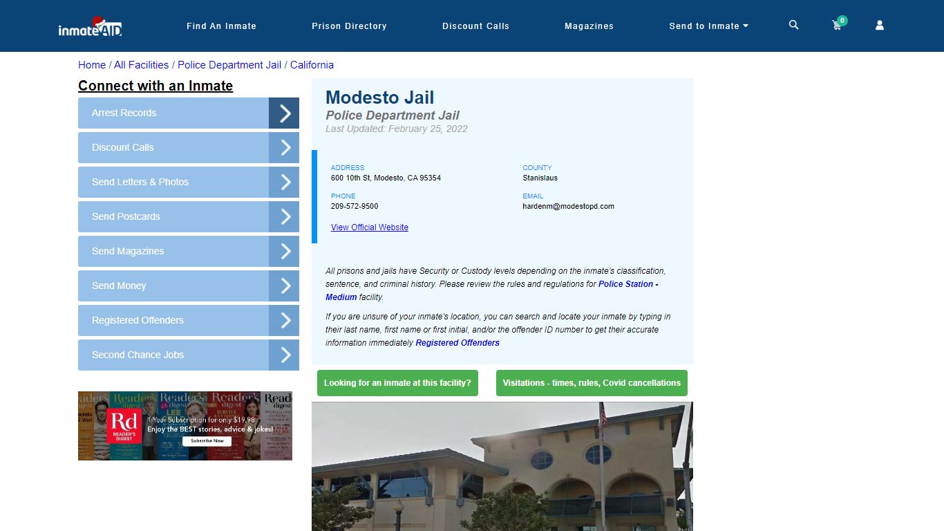 Modesto Jail & Inmate Search - Modesto, CA